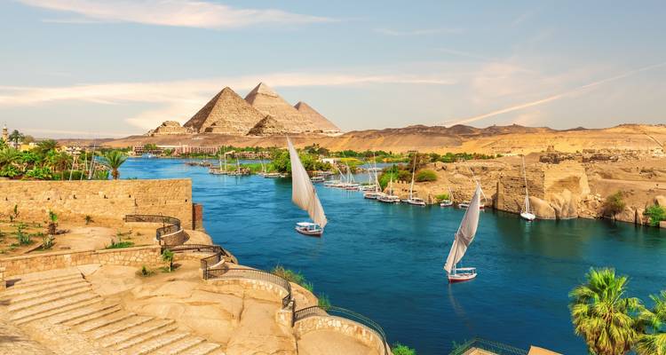 Ancient Egyptian temple along the Nile